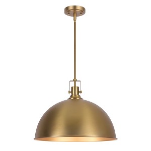 LamQee Curved Dome Pendant Light, Ceiling Hanging Fixture Chandelier Modern Industrial Dome Metal Shade for Dining Room House Foyer Kitchen - 1 of 4