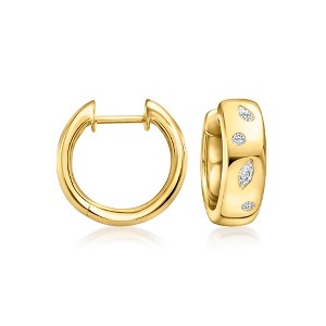 Pure Collection by Ross-Simons 0.25 ct. t.w. Scattered Lab-Grown Diamond Hoop Earrings in 18kt Gold Vermeil - 1 of 4