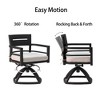 5-Piece Outdoor Patio Aluminum Dining Set with 40" Square Table, 4 Swivel Rocker Chairs, and Umbrella Hole - 2 of 4