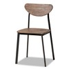 Baxton Studio 4pc Ornette Wood and Metal Dining Chair Set Walnut Brown/Black: Polyester Upholstery, Spot Clean, Armless Design - 2 of 4