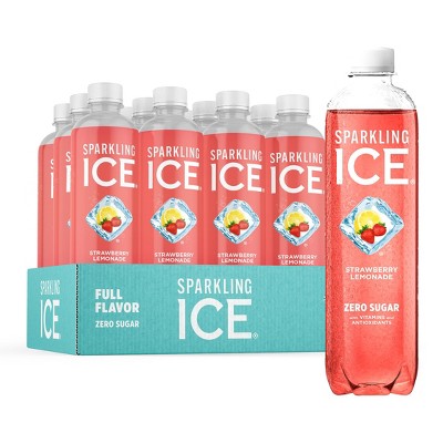 Sparkling Ice, Strawberry Lemonade Sparkling Water - 17 Fl Oz Bottle (Pack of 12)