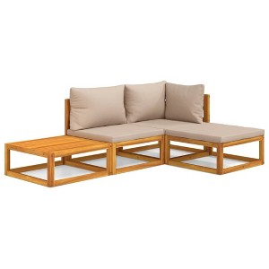 vidaXL Garden Lounge Set Taupe Solid acacia wood Medium Modular - 1 of 4