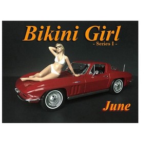 June Bikini Calendar Girl Figure for 1/24 Scale Models by American Diorama - 1 of 3
