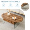 Vynxaria Simple Coffee table with double drawers,transparent tempered glass with storage - 4 of 4