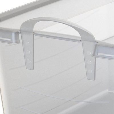 Clear Stackable Plastic Storage Box with Lid, 55 Quart