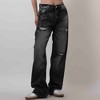 Women's High Waist Straight Leg Jeans - Distressed Wash with 5-Pocket Design Cherie Code - 2 of 4