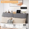 Whizmax Bed Frame with Charging Station and 4 Storage Drawers, Metal Platform Bed with Ergonomic Large Storage Headboard, No Box Spring Needed, Brown - 4 of 4