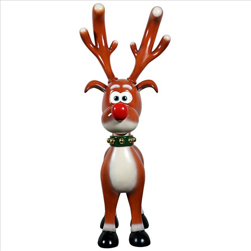 Design Toscano Jolly Holly, Santa's Red-Nosed Christmas Reindeer Statue, 3 of 9