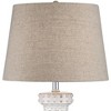 360 Lighting Country Cottage Table Lamp with USB Charging Port 26" High Cream White Ceramic Tan Linen Drum Shade Living Room Bedroom (Color May Vary) - 4 of 4