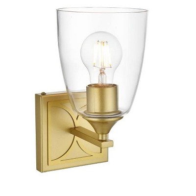 Elegant Lighting Harris 1 light Brass and Clear Bath Sconce