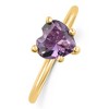 Pompeii3 Amethyst Solitaire Ring 14k White or Yellow Gold 6MM - 2 of 4
