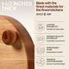 John Boos Walnut Wood Cutting Board for Kitchen Prep, 12 Inch in Diameter, 1.5 Inch Thick Edge Grain Round Charcuterie Boos Block with Wooden Bun Feet - 3 of 4