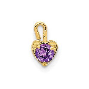Black Bow Jewelry Feb Synthetic Amethyst 14k Yellow Gold Heart Pendant Enhancer, 5mm - 1 of 4