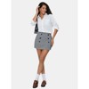 EXLURA Womens Button Bodycon Mini Skirt Sexy Night Club High Waist Elastic Y2K Fall Winter Plaid Skirts - 2 of 4