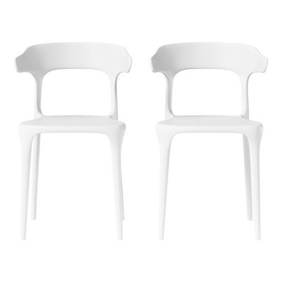 WestinTrends Playa Modern Stackable Resin Plastic Patio Dining Chair (Set of 2)