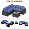 6-Piece PE Rattan Patio Set - Sectional sofa, coffee table & cushions for backyard, balcony or poolside seating. Durable construction. - 4 of 4