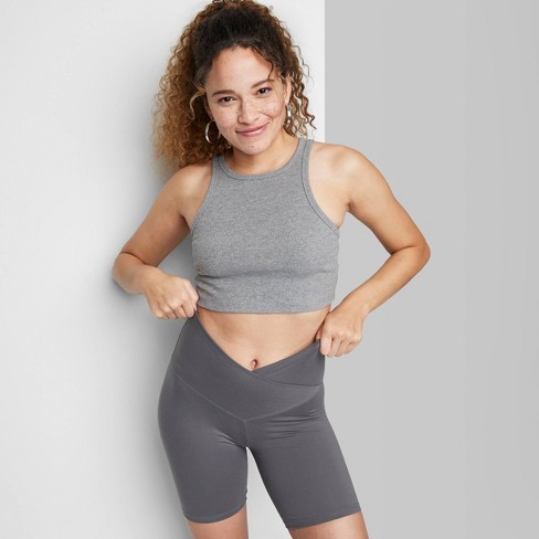 Women's High-rise Polyester Bike Shorts - Wild Fable™ Gray Xxs : Target