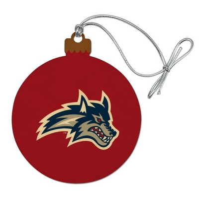Stony Brook University Primary Logo Wood Christmas Tree Holiday Ornament