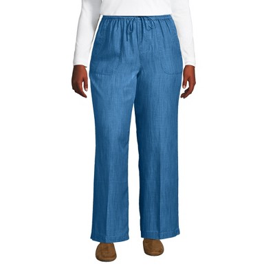 Lands' End Women's TENCEL™ Fiber High Rise Wide Leg Pants
