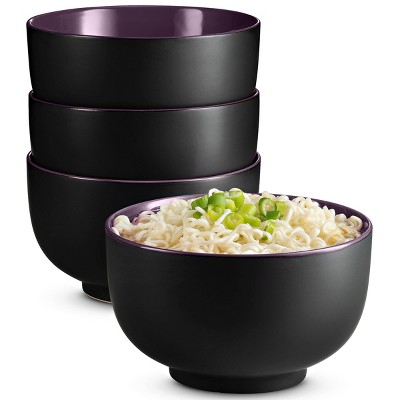 Kook Ceramic Ramen Noodle Bowls, 34 oz, Set of 4
