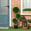 NicBex Artificial Ball Topiary Trees, Indoor/Outdoor Faux Fake Plants in Pot 2 Ball, Perfect for Home Office Living Room Decor - 2 of 4