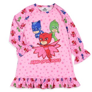 PJ Masks Girls' Gekko Catboy Owlette Characters Pajama Dress Nightgown Pink - 1 of 4