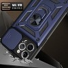 Kickstand Ring Holder with Slide Camera Cover TPU Shockproof Case and Magnetic Car Mount for APPLE IPHONE 12 PRO MAX In Black - 3 of 4