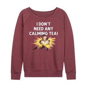 Women's - Avatar: The Last Airbender - Zuko Calming Tea Lightweight French Terry Wide Neck Long Sleeve Shirt - 1 of 4