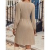 Women's Crew Neck Fall Dresses Casual Long Sleeve Winter Knit Sweater Dress - 2 of 4