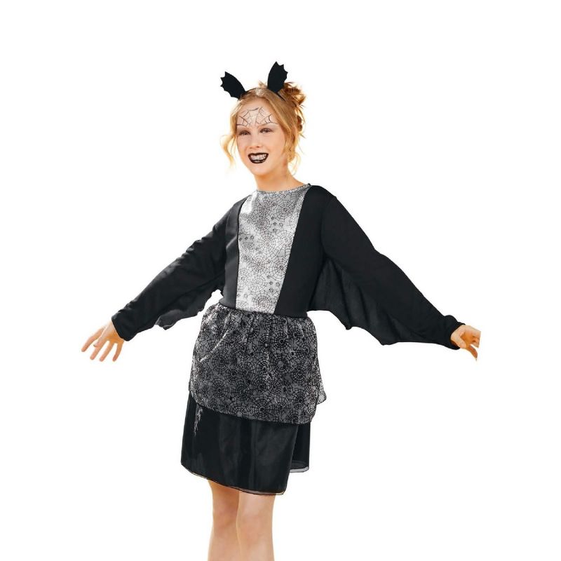 Northlight Black and Silver Vampire Girls Dress Halloween Children's Costume - Medium, 1 of 2