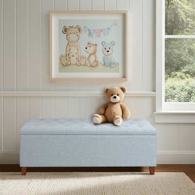 NicBex 49.5" End of Bed Bench with Low Back,Upholstered Ottoman Bench with Flared Arms,Plush Foot Stool with Nailhead Trim,Storage Bench for Bedroom