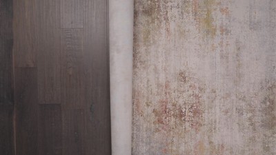 Ivory and Multicolor Abstract Stain-Resistant Area Rug