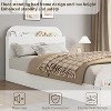 Twin Size Bed Frame, Wooden Beds with Storage Headboard and Raised-Foodboard for Kid, Low Platform Bed for Bedroom, Sturdy Wooden Slats Support - 4 of 4