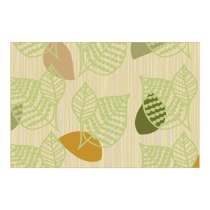 Kaplan Early Learning Sense of Place Leaf Indoor Carpet - Green - 4' x 6' Rectangle - 1 of 4
