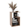 Vynxaria Modern 3-Tier Shelf Side Table, Wengue - Black, 25" H x 15.7" W x 18" D - 3 of 4