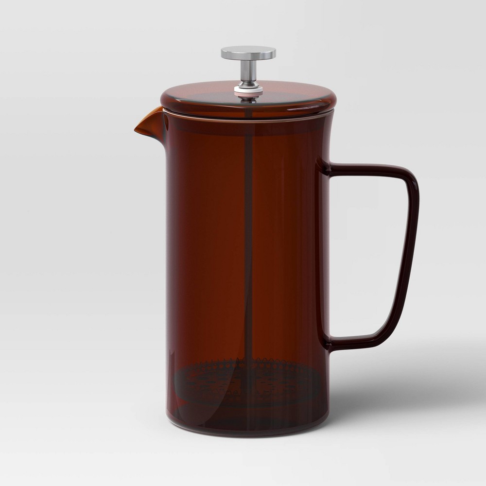 Photos - Coffee Maker 33.8oz Glass French Press  Brown - Threshold™