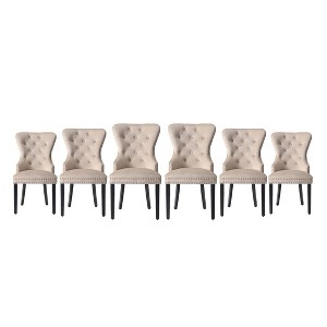 WestinTrends Wordford Velvet Upholstered Tufted Dining Chairs (Set of 6) - 1 of 4