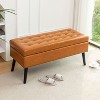 NicBex Modern 43.3" Linen Storage Bench with Wood Legs for Bedroom and Living Room - 4 of 4