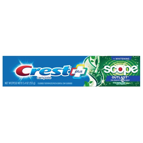 Crest + Scope Outlast Complete Whitening Toothpaste - 5.4oz : Target