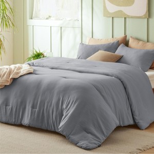 Bedsure | 3Pcs Beige Soft Warm Imitation Washed Cotton Bed Comforter Sets for All Seasons - 1 of 4