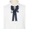INSPIRE CHIC Women's Pre-Tied Ribbon Satin Elegant Bowknot Tie Brooches with Rhinestones - 4 of 4
