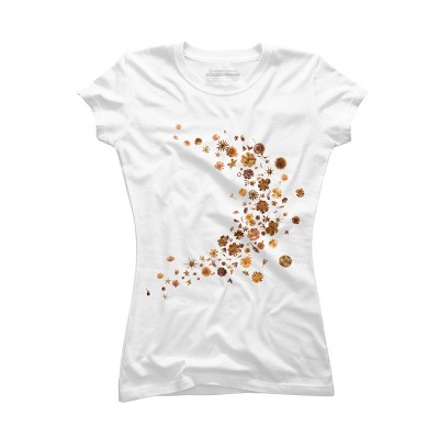 Junior's Design By Humans Golden Flower Buds Breeze By designnatures T-Shirt