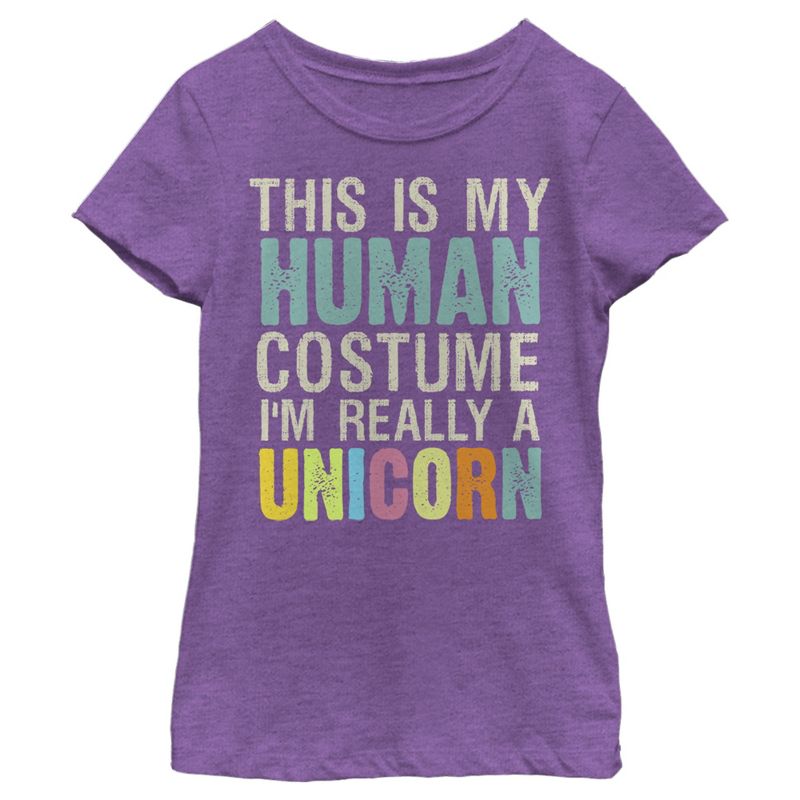 Girl's Lost Gods Unicorn in Human Costume T-Shirt, 1 of 4