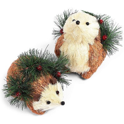 2 Pack Cute Hedgehog Christmas Ornaments Accessories Dining Table Centerpieces and Party Decorations