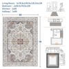 Modern Washable Area Rug for Living Room, Vintage Floor Rug with Non Slip Backing, Low Pile Stain Resistant Carpet for Dorm - 2 of 4