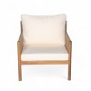 Outdoor Lounge Chair with Rope Weave Sides and Weather-Resistant Cushions, 28" Solid Wood Patio Armchair-3irtyhousy - 3 of 4