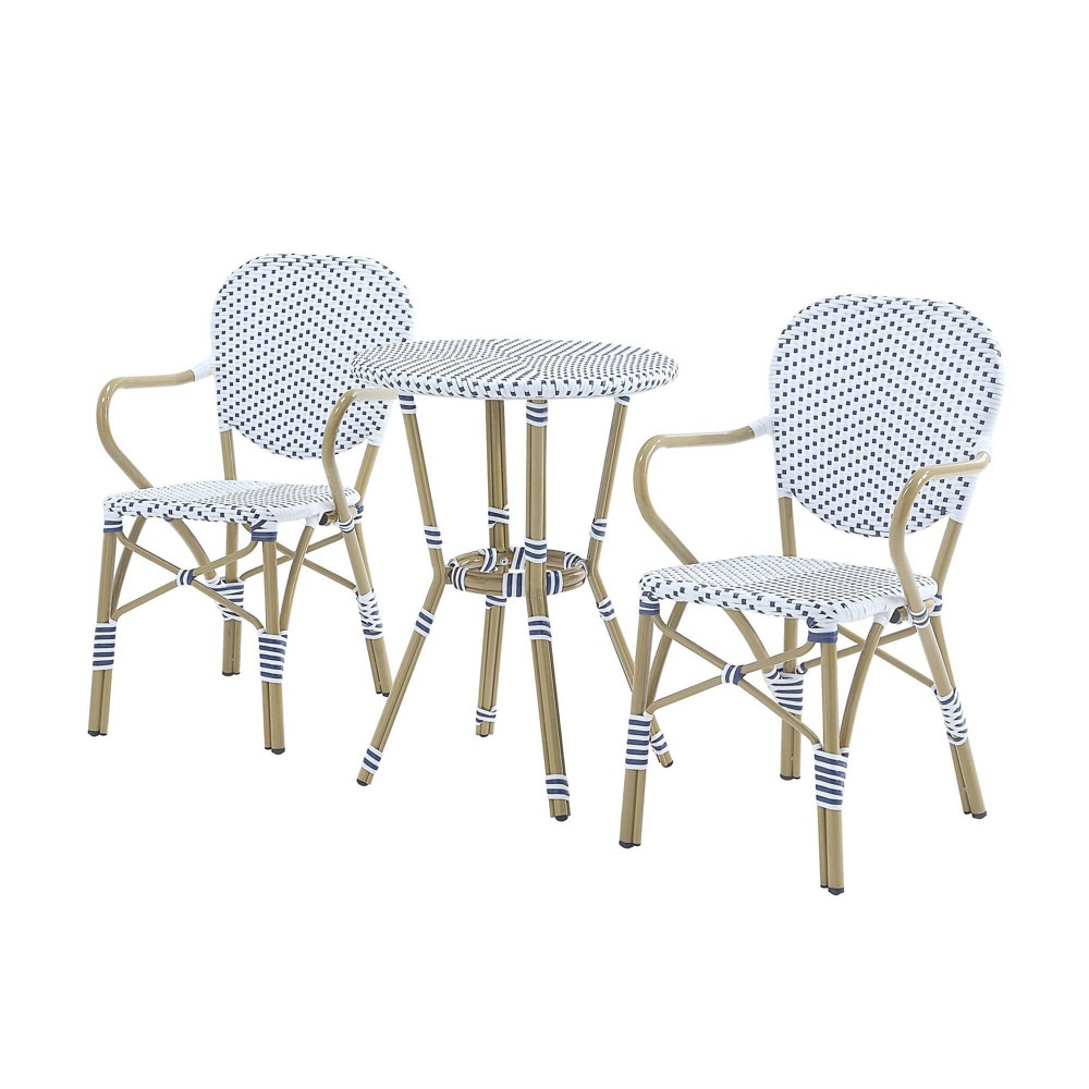 Photos - Garden Furniture Denny 3pc Patio Set - White - miBasics