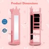 Infans Kids Jewelry Cabinet Standing Children Jewelry Organizer with Full-Length Mirror - 2 of 4
