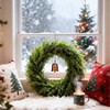 24 inch real artificial cedar wreath faux pine greenery for front door home window table mantle wall indoor outdoorxmas decorations - 4 of 4