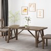 71" Wood Dining Table,Farmhouse Dining Table With Rubberwood Frame And Wood-Like Top,Kitchen Wood Dining Table-Cuddlewood - image 2 of 4